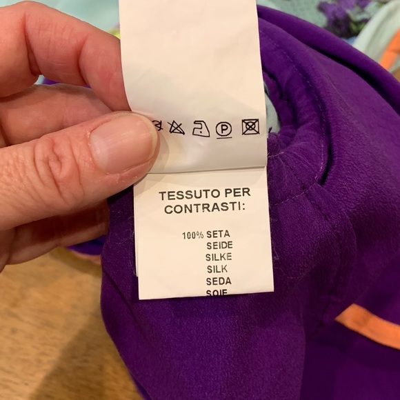 MSGM silk mini dress with drawstring and fun mix of floral and solid panels - Picture 7 of 9